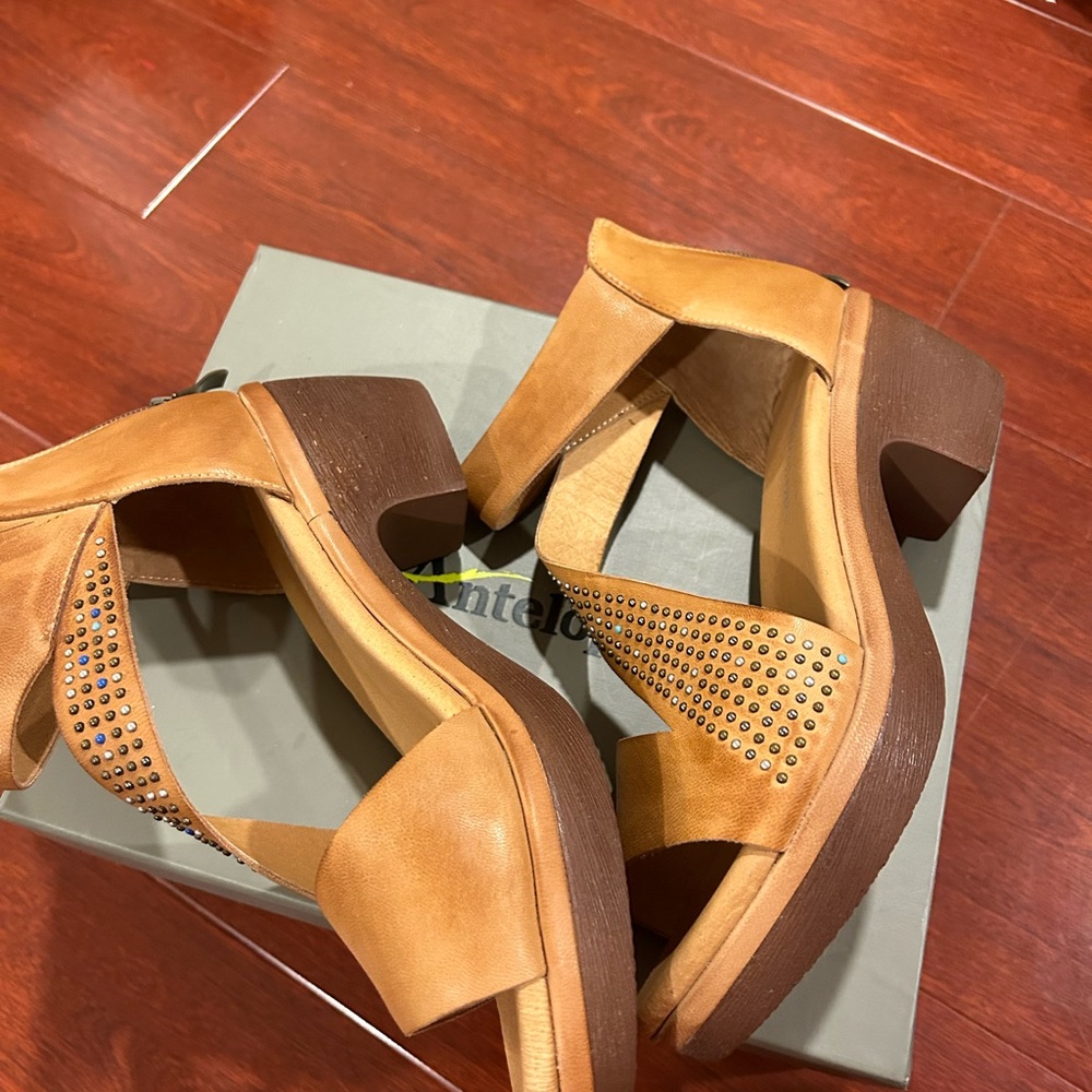 Antelope Brown Studded Sandals - Picture 4 of 9